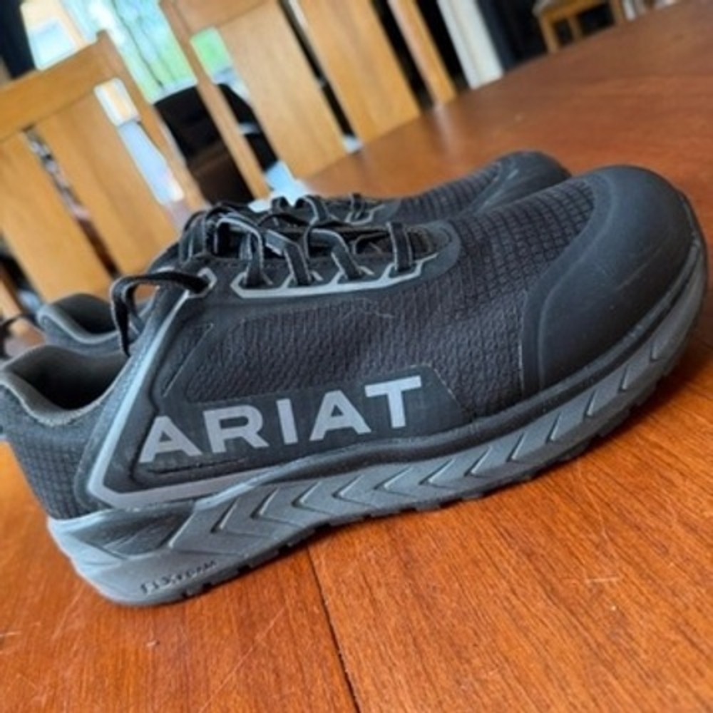 Ariat Work Mens 8.5D Composite Toe Black Safety Shoes EH Rated Slip Res Utility